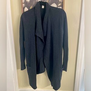 Women's Maternity Black Open Front Cardigan Sweater